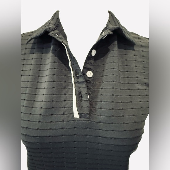 Maggie Lane Ladies Black Fitted Button Down Polo Shirt size Small - Picture 2 of 6